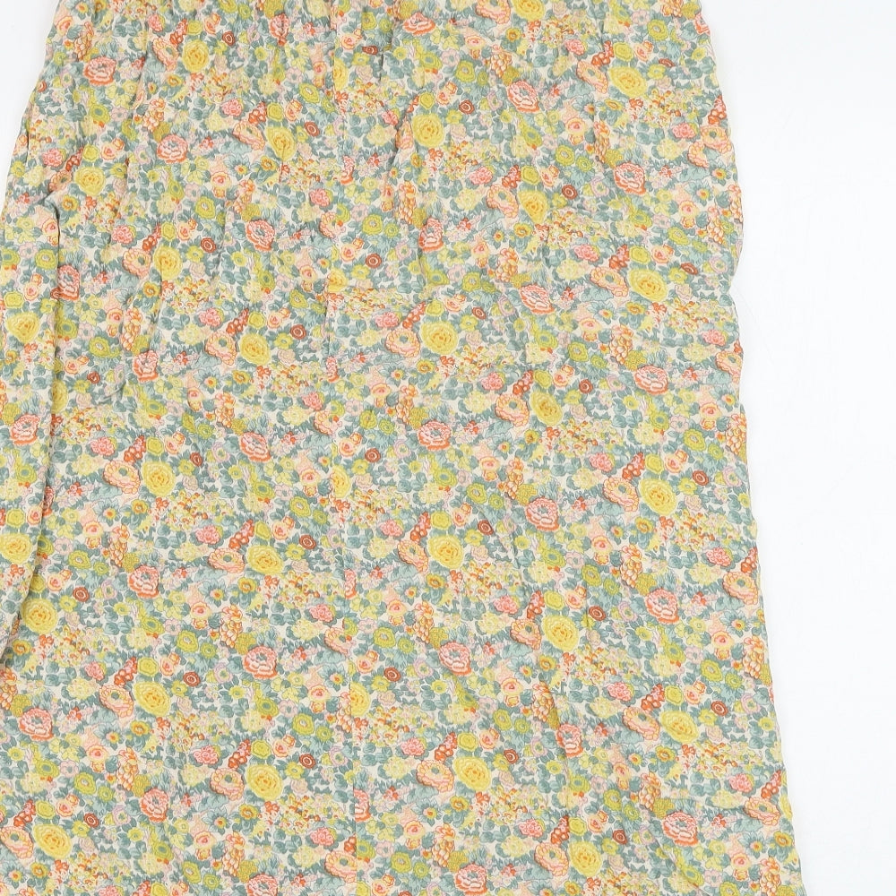 Marks and Spencer Womens Multicoloured Floral Polyester Flare Skirt Size 10