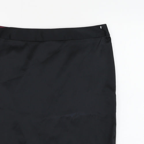 Dorothy Perkins Womens Black Polyester Straight & Pencil Skirt Size 12 Zip