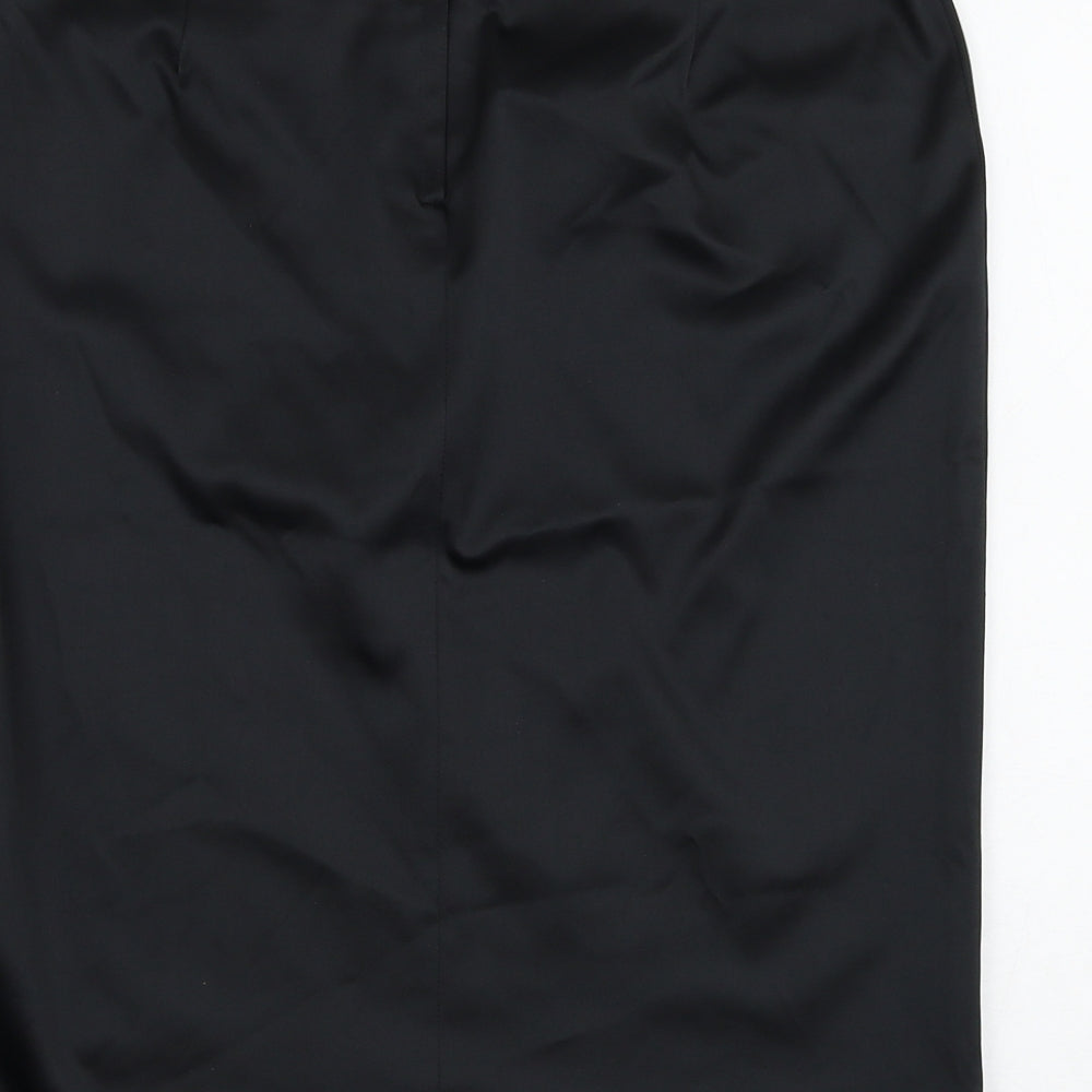 Dorothy Perkins Womens Black Polyester Straight & Pencil Skirt Size 12 Zip