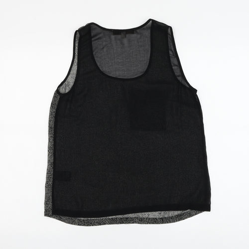 Clements Ribeiro Womens Black Geometric Polyester Camisole Tank Size M Round Neck