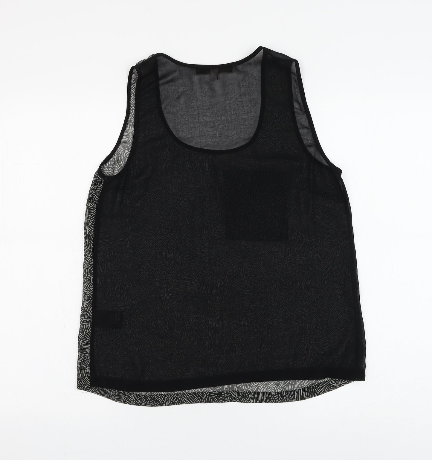 Clements Ribeiro Womens Black Geometric Polyester Camisole Tank Size M Round Neck