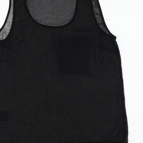 Clements Ribeiro Womens Black Geometric Polyester Camisole Tank Size M Round Neck