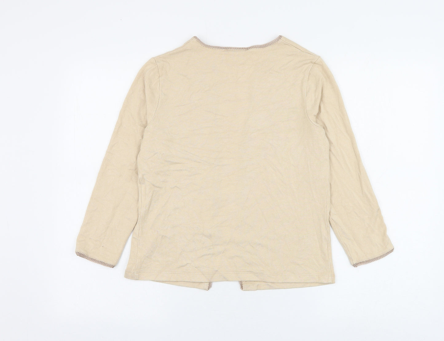 NEXT Womens Beige Round Neck Polyester Cardigan Jumper Size 12