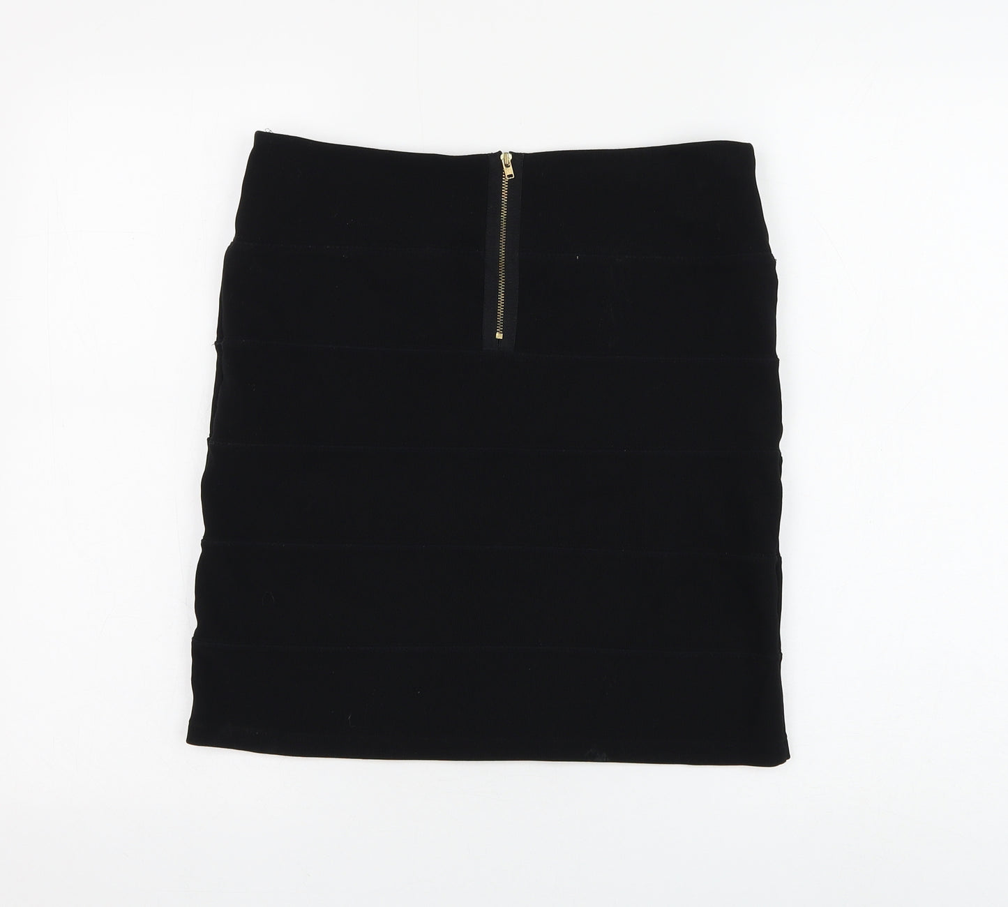 Topshop Womens Black Polyester Bandage Skirt Size 14 Zip