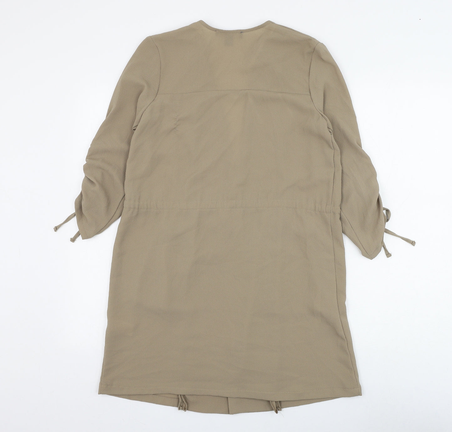 Primark Womens Brown Jacket Blazer Size 4 Tie
