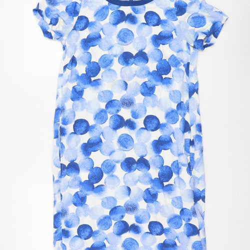 Sandwich Womens Blue Geometric Viscose Shift Size 6 Round Neck Zip