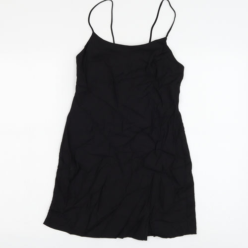 ASOS Womens Black Viscose Mini Size 8 Square Neck Pullover