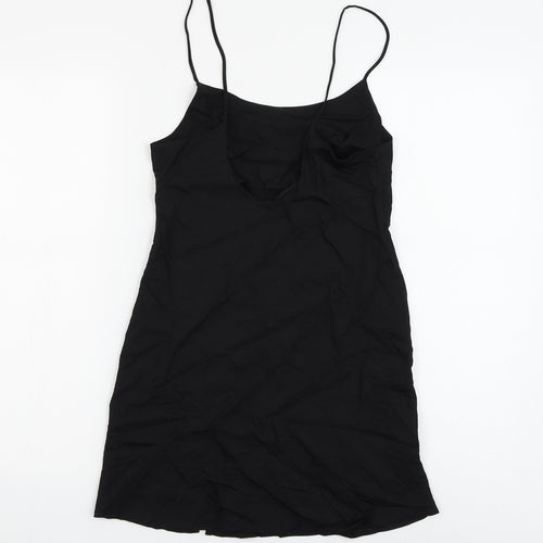 ASOS Womens Black Viscose Mini Size 8 Square Neck Pullover