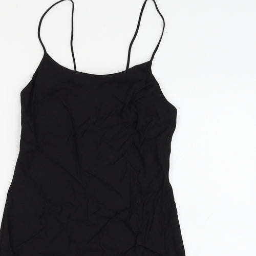 ASOS Womens Black Viscose Mini Size 8 Square Neck Pullover