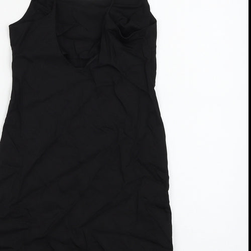 ASOS Womens Black Viscose Mini Size 8 Square Neck Pullover