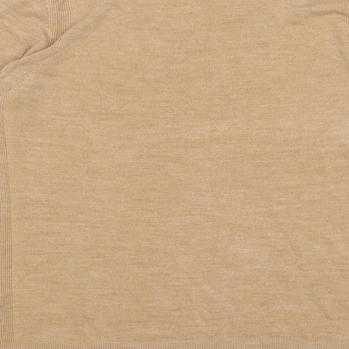 Marks and Spencer Womens Beige Round Neck Acrylic Pullover Jumper Size 16
