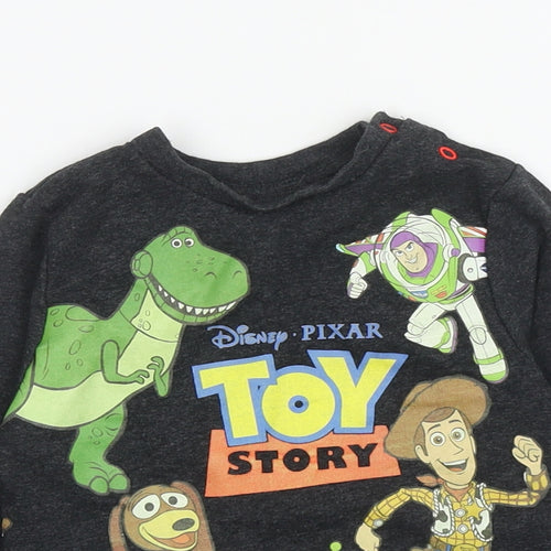 Pep&Co Baby Grey Cotton Pullover Jumper Size 18-24 Months Snap - Toy Story