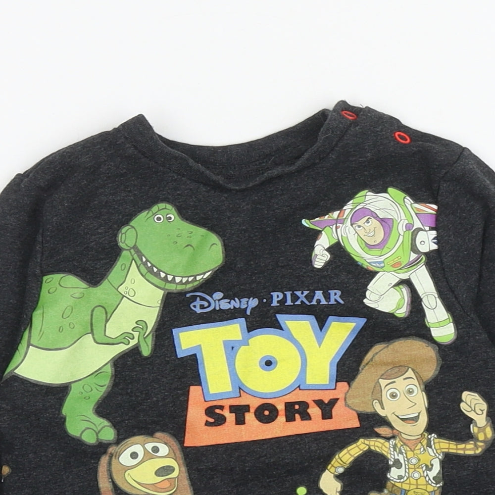 Pep&Co Baby Grey Cotton Pullover Jumper Size 18-24 Months Snap - Toy Story