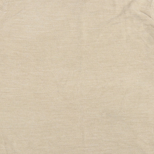 Bonmarche Womens Beige Mock Neck Acrylic Pullover Jumper Size M