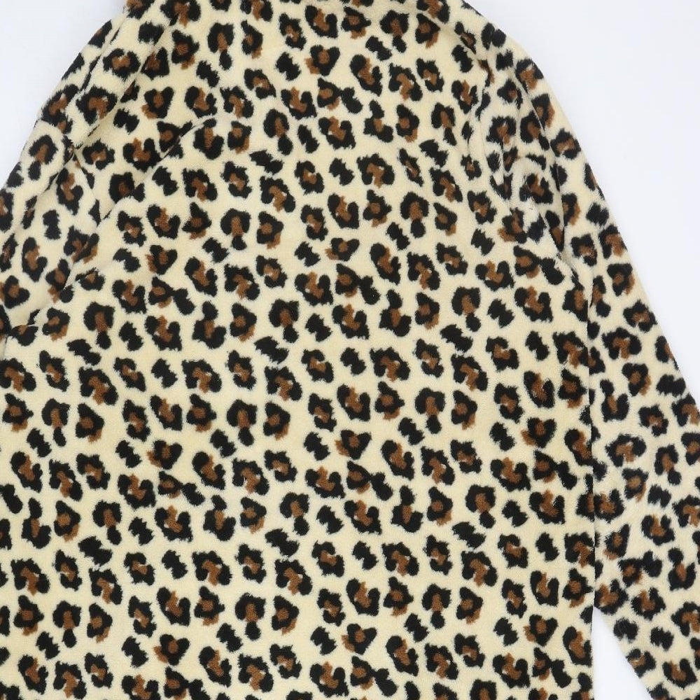 Primark Womens Brown Animal Print Polyester Top Lounge Set Size L