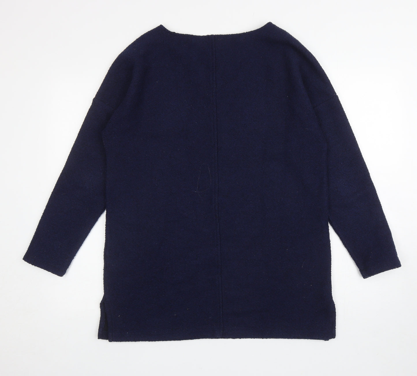 Marks and Spencer Womens Blue Boat Neck Polyester Tunic Jumper Size 14