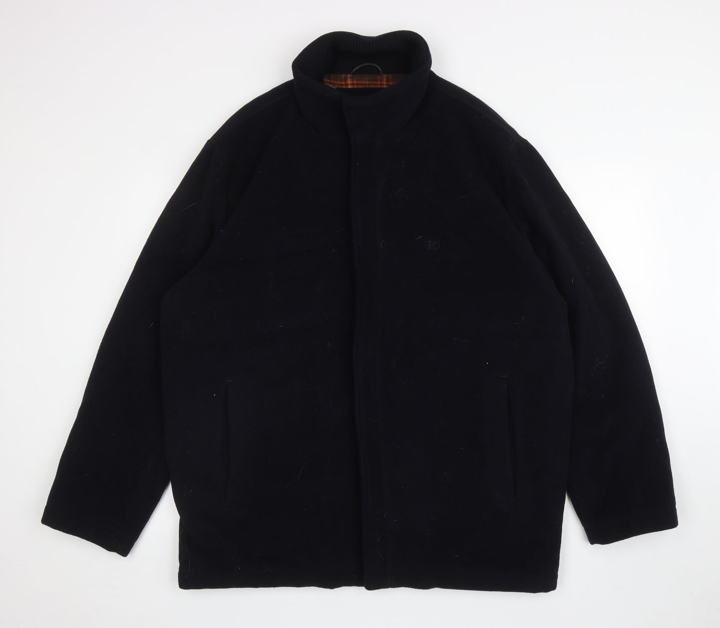 Robbie Mens Blue Overcoat Coat Size XL Zip