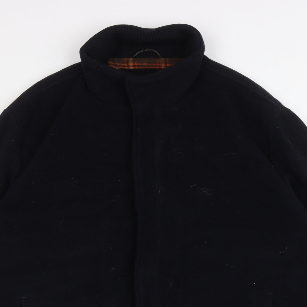Robbie Mens Blue Overcoat Coat Size XL Zip