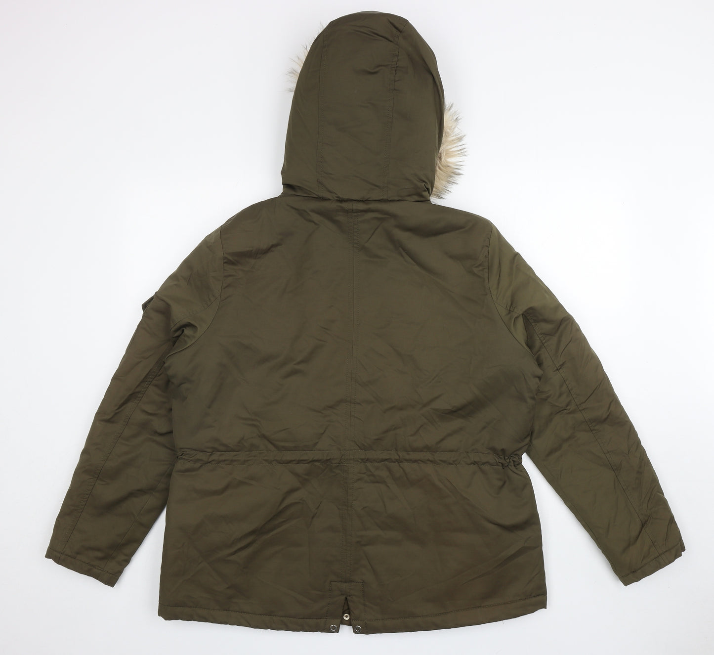 F&F Womens Green Parka Coat Size 18 Zip