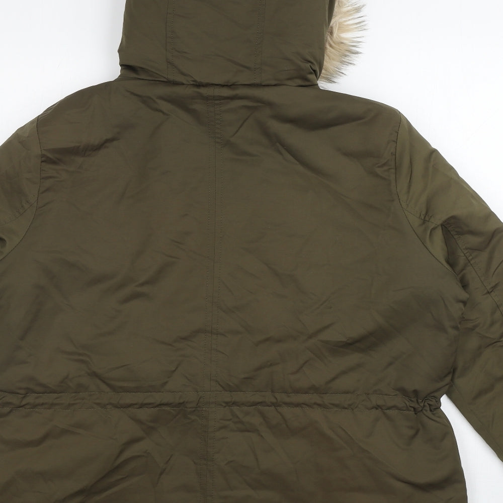 F&F Womens Green Parka Coat Size 18 Zip