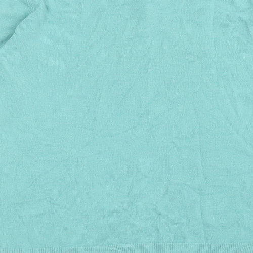 Bonmarché Womens Blue Round Neck Acrylic Pullover Jumper Size 16