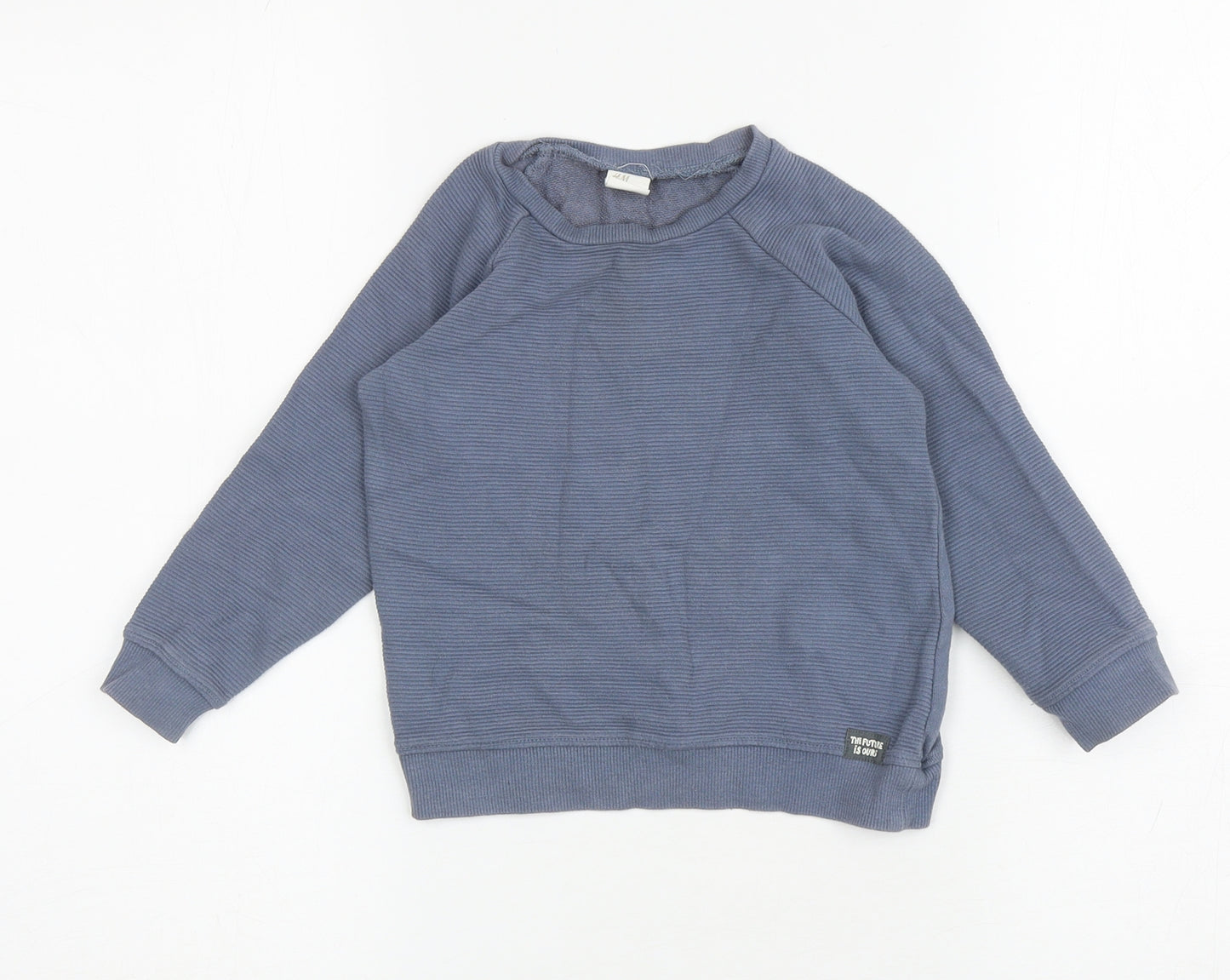 H&M Boys Blue Cotton Pullover Sweatshirt Size 2-3 Years Pullover