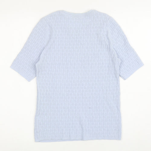 TU Womens Blue Round Neck Viscose Pullover Jumper Size 14