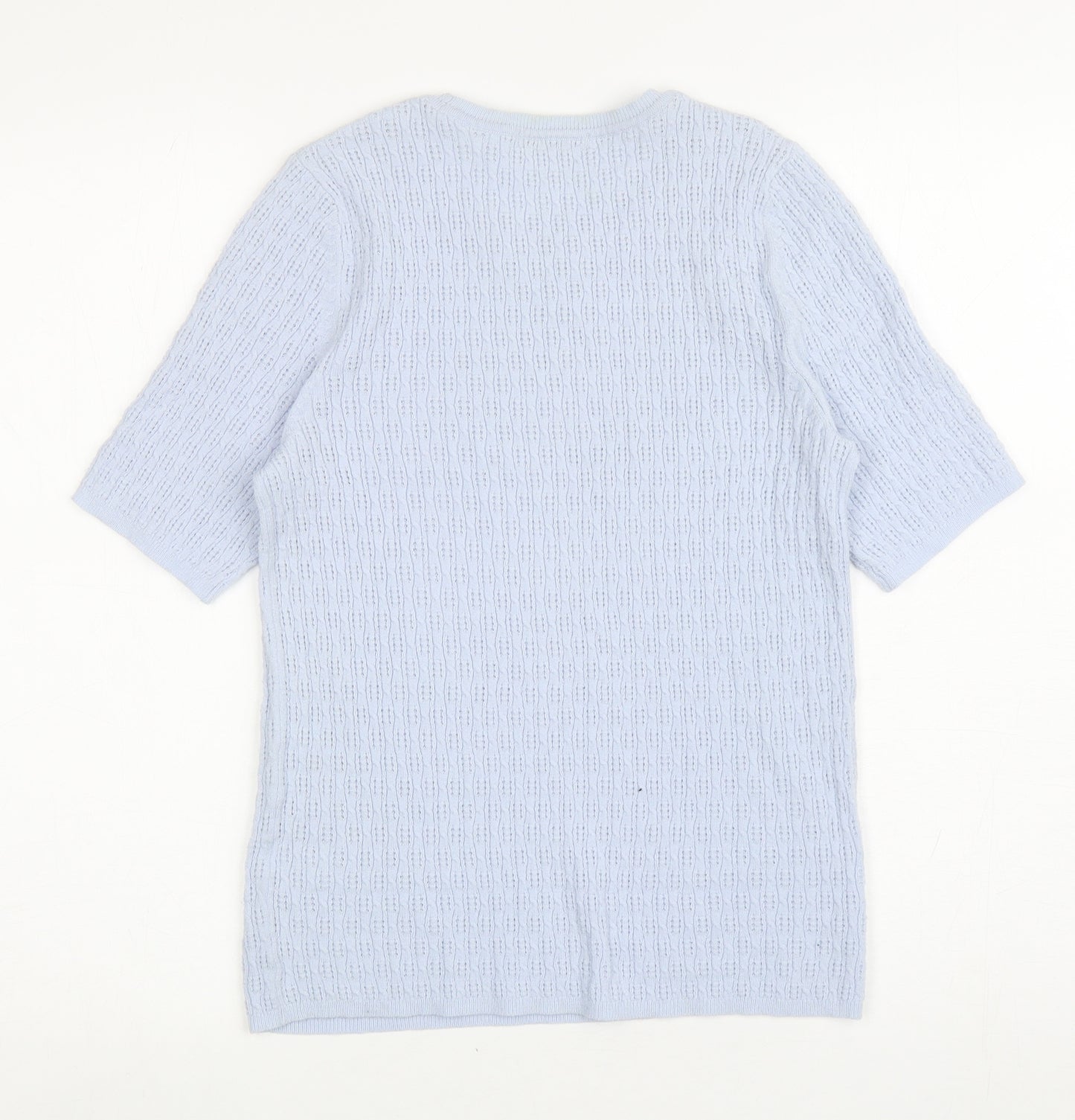 TU Womens Blue Round Neck Viscose Pullover Jumper Size 14