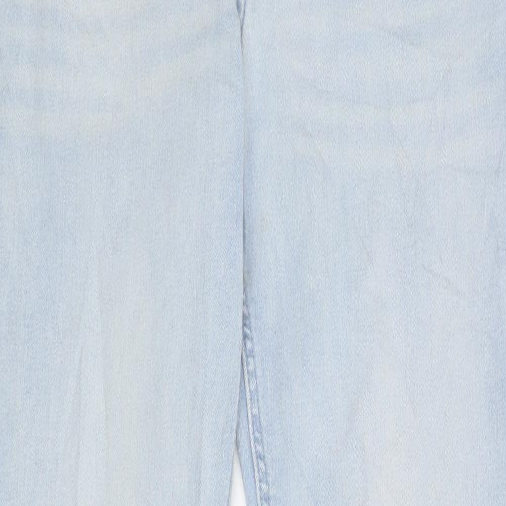& Denim Girls Blue Cotton Skinny Jeans Size 13-14 Years L28.5 in Regular Zip