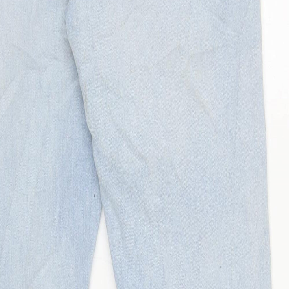 & Denim Girls Blue Cotton Skinny Jeans Size 13-14 Years L28.5 in Regular Zip