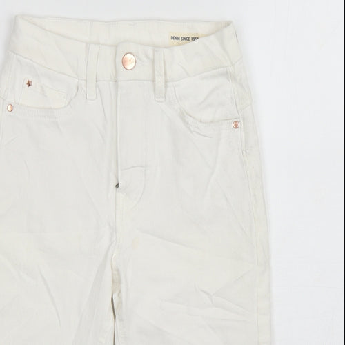 Marks and Spencer Womens White Cotton Chino Shorts Size 6 L13 in Regular Zip