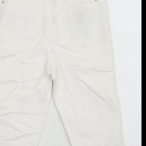 Marks and Spencer Womens White Cotton Chino Shorts Size 6 L13 in Regular Zip