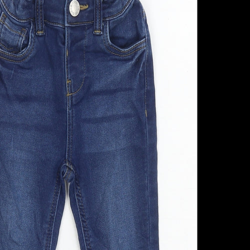 Primark Baby Blue Cotton Jogger Jeans Size 12-18 Months Button