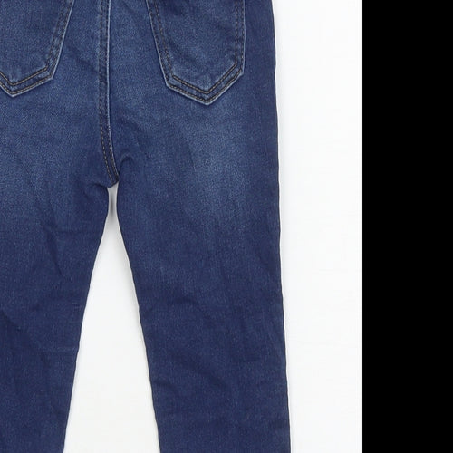 Primark Baby Blue Cotton Jogger Jeans Size 12-18 Months Button