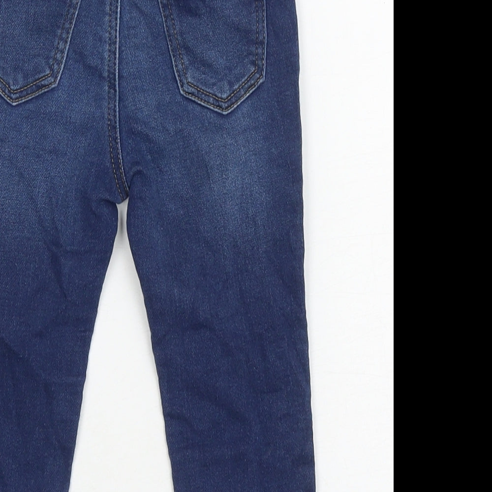Primark Baby Blue Cotton Jogger Jeans Size 12-18 Months Button