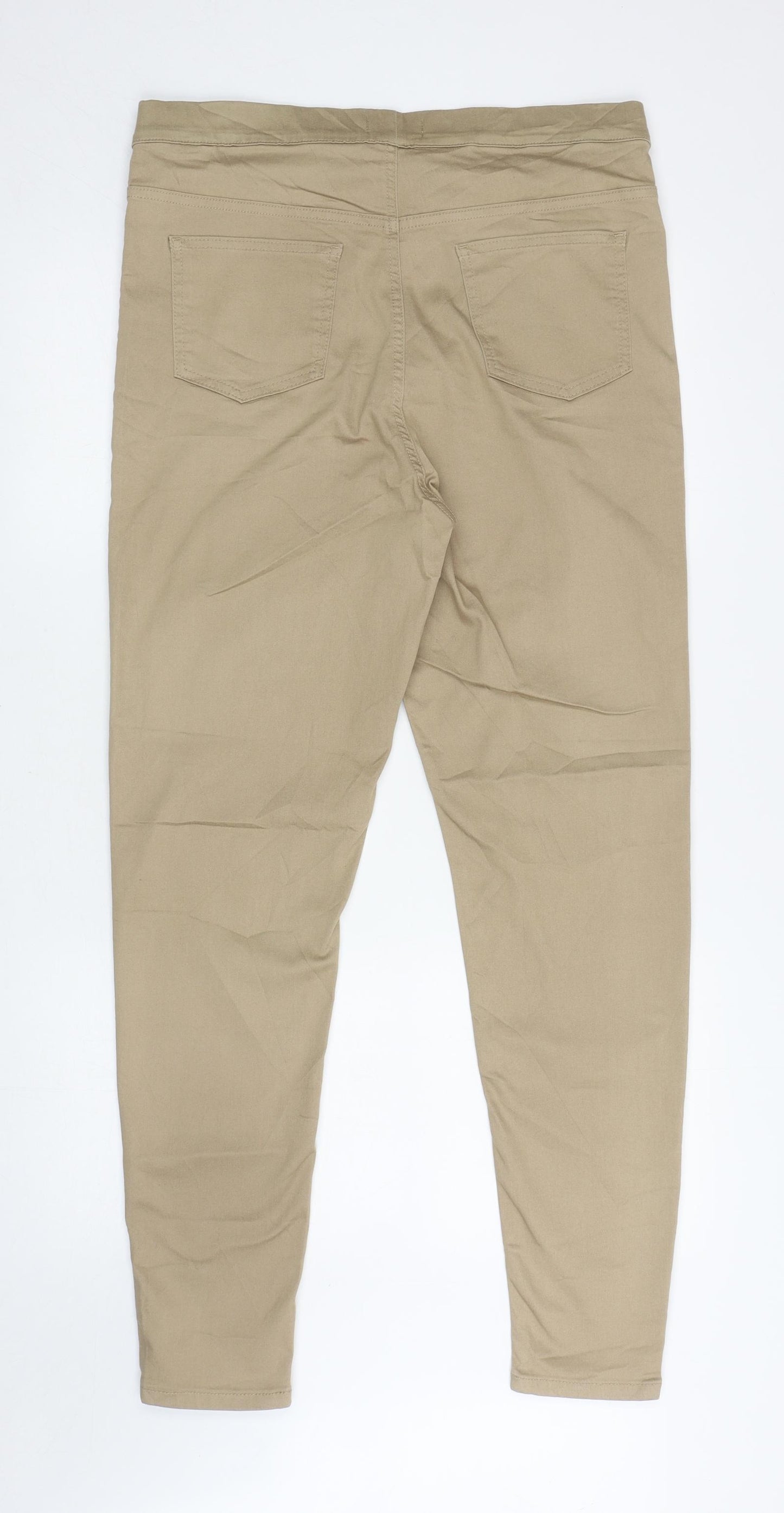 Marks and Spencer Womens Beige Cotton Jegging Jeans Size 16 L29.5 in Regular