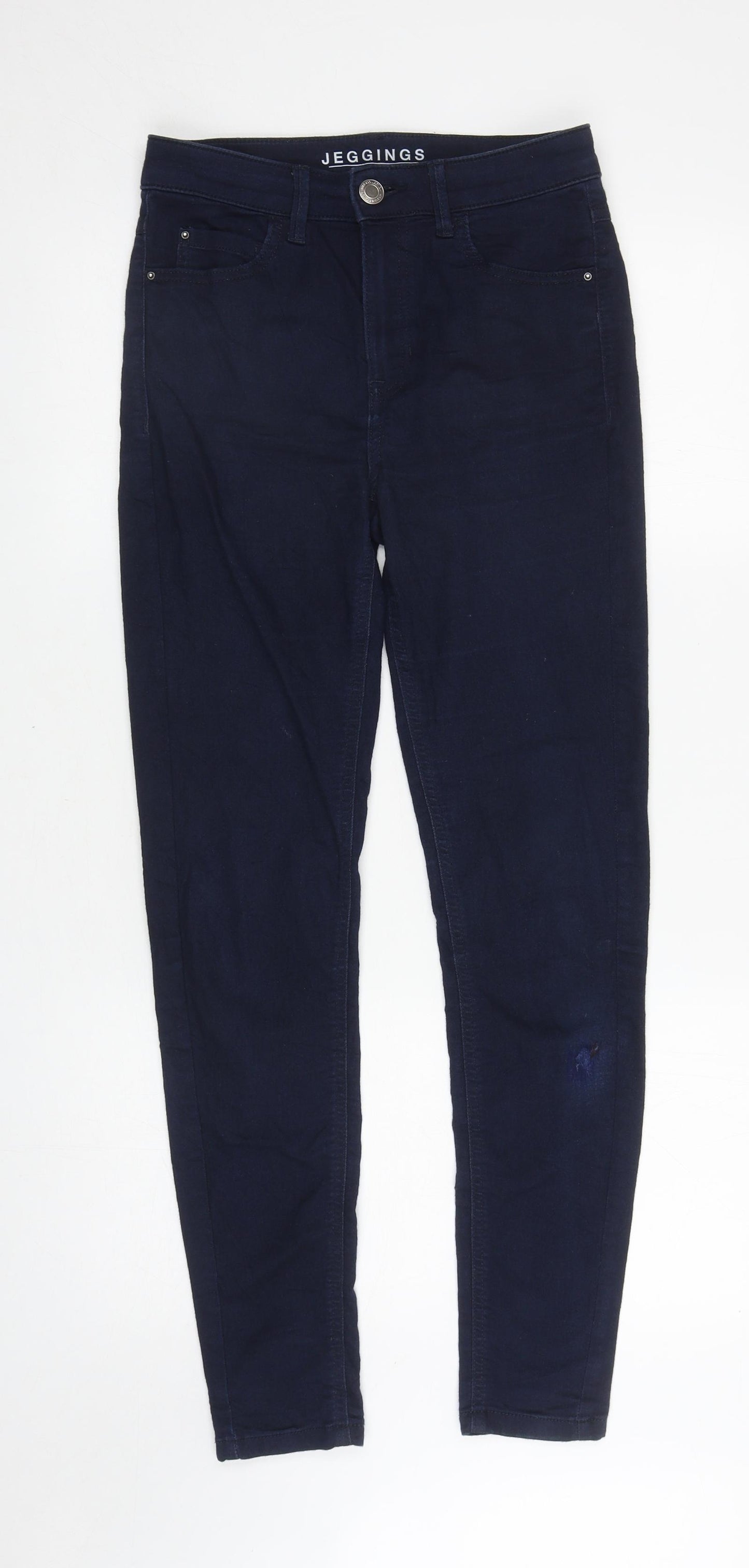 Marks and Spencer Womens Blue Cotton Jegging Jeans Size 8 L29.5 in Regular Zip