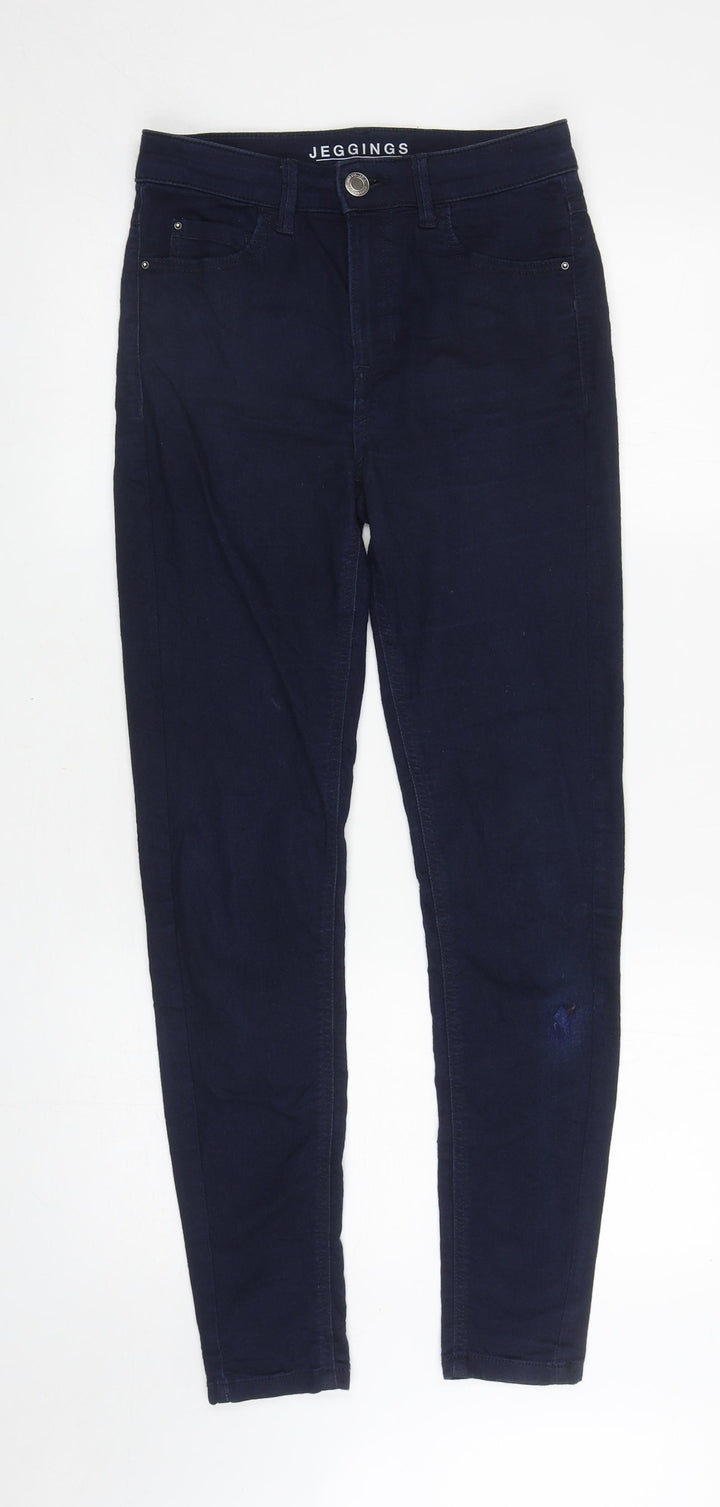 Marks and Spencer Womens Blue Cotton Jegging Jeans Size 8 L29.5 in Regular Zip
