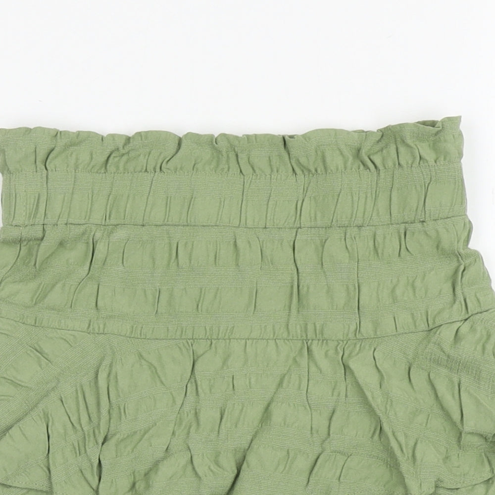 George Girls Green Viscose Peasant Skirt Size 7-8 Years Regular Pull On