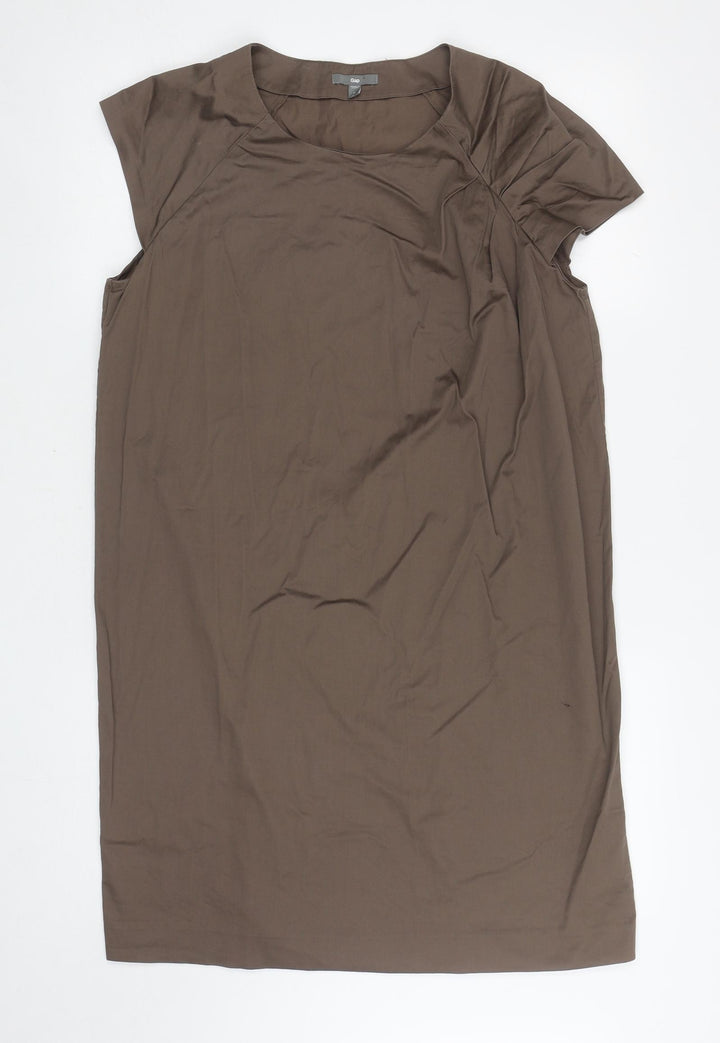 Gap Womens Brown Cotton Sheath Size M Round Neck Pullover