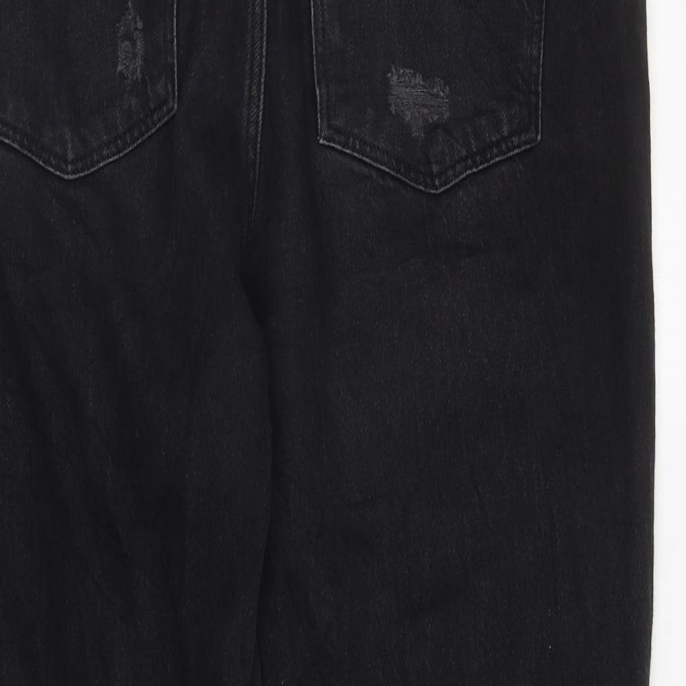 Denim & Co Womens Black Cotton Mom Jeans Size 18 L28 in Regular Zip