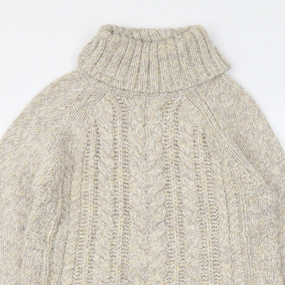 Joules Womens Beige Roll Neck Acrylic Pullover Jumper Size 6