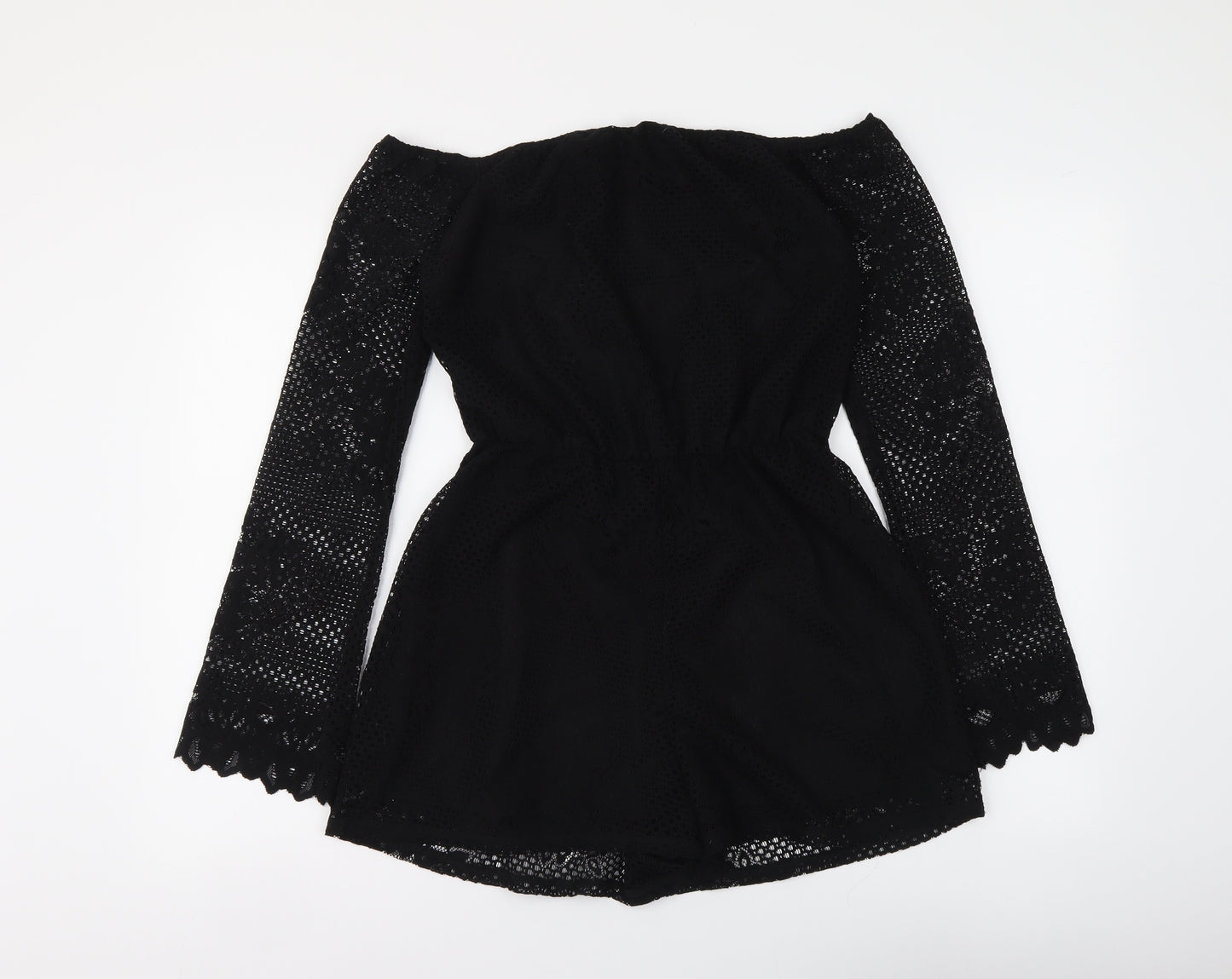 Lipsy Womens Black Polyester Playsuit One-Piece Size 10 Pullover