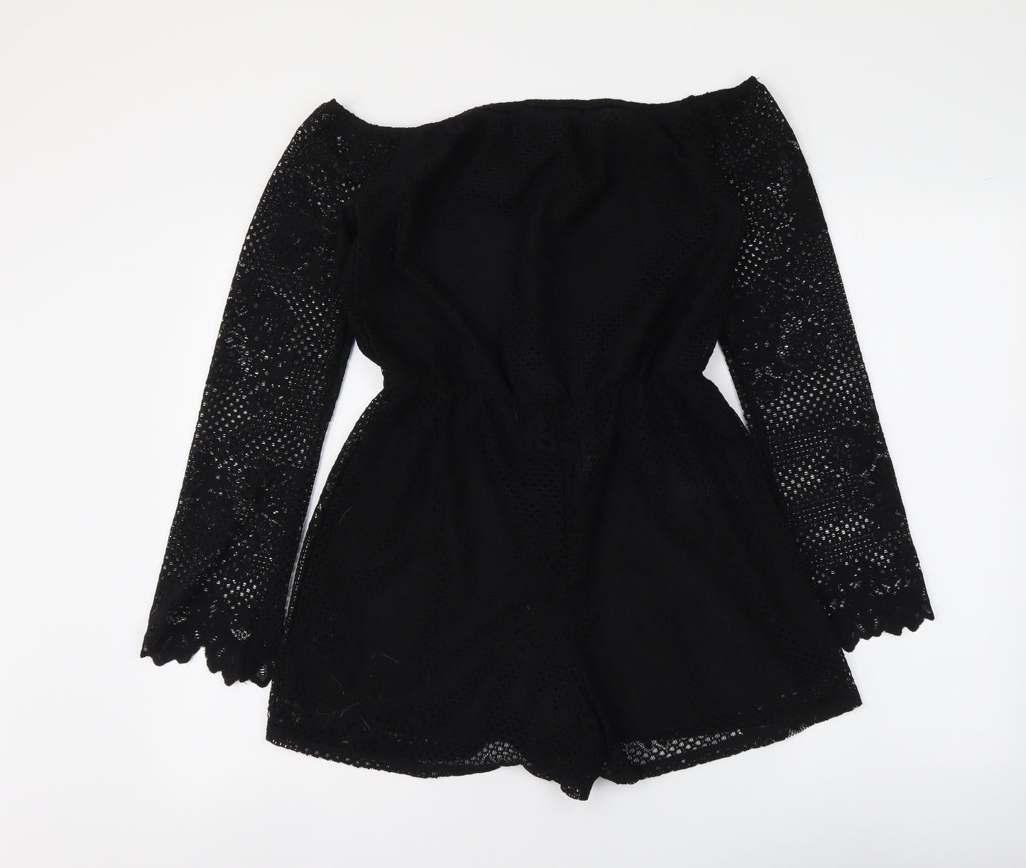 Lipsy Womens Black Polyester Playsuit One-Piece Size 10 Pullover