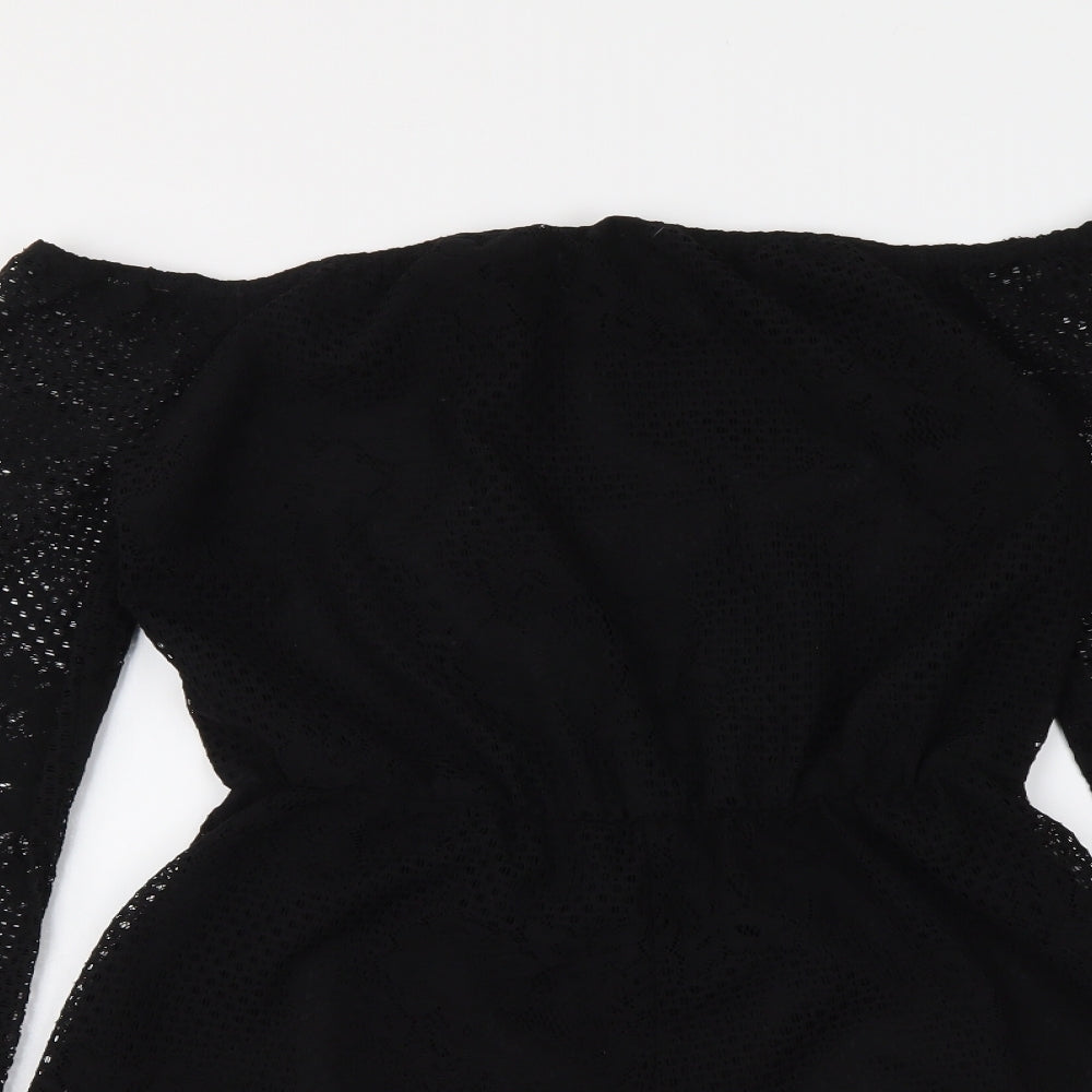 Lipsy Womens Black Polyester Playsuit One-Piece Size 10 Pullover