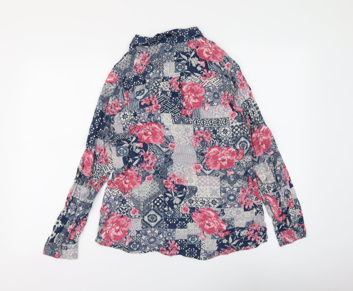 Monsoon Womens Multicoloured Floral Viscose Basic Button-Up Size 8 Collared