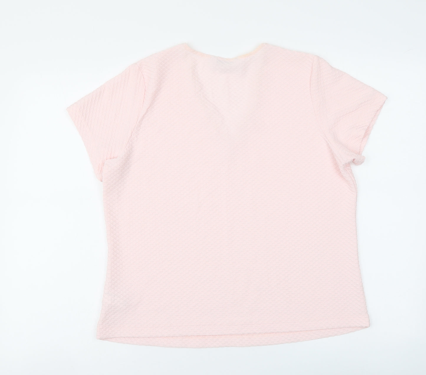 Berkertex Womens Pink Polyester Basic T-Shirt Size 14 V-Neck