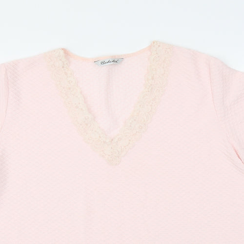 Berkertex Womens Pink Polyester Basic T-Shirt Size 14 V-Neck