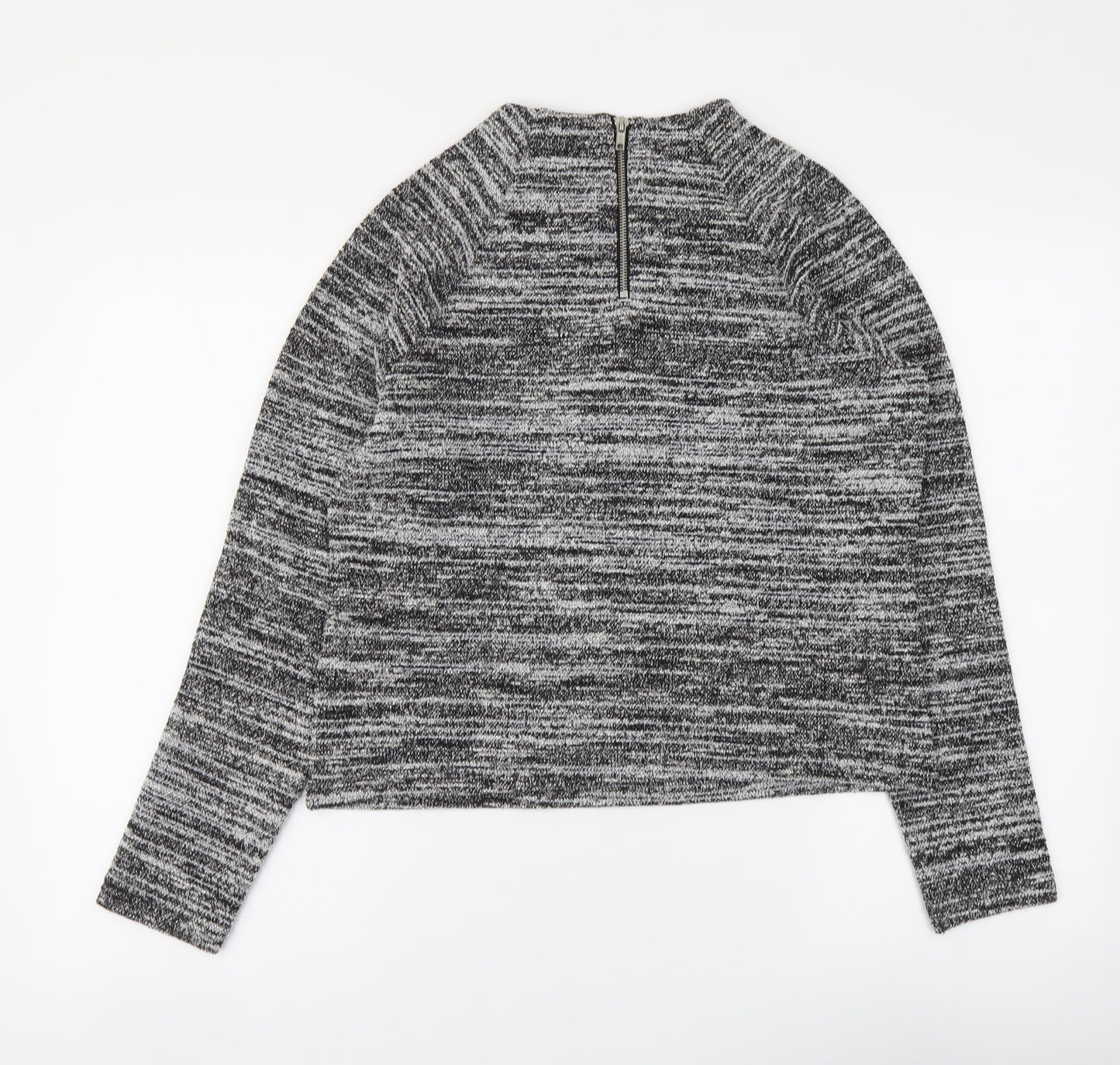 Marks and Spencer Womens Grey Polyester Basic Blouse Size 12 Round Neck