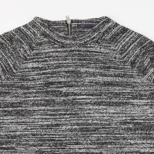 Marks and Spencer Womens Grey Polyester Basic Blouse Size 12 Round Neck